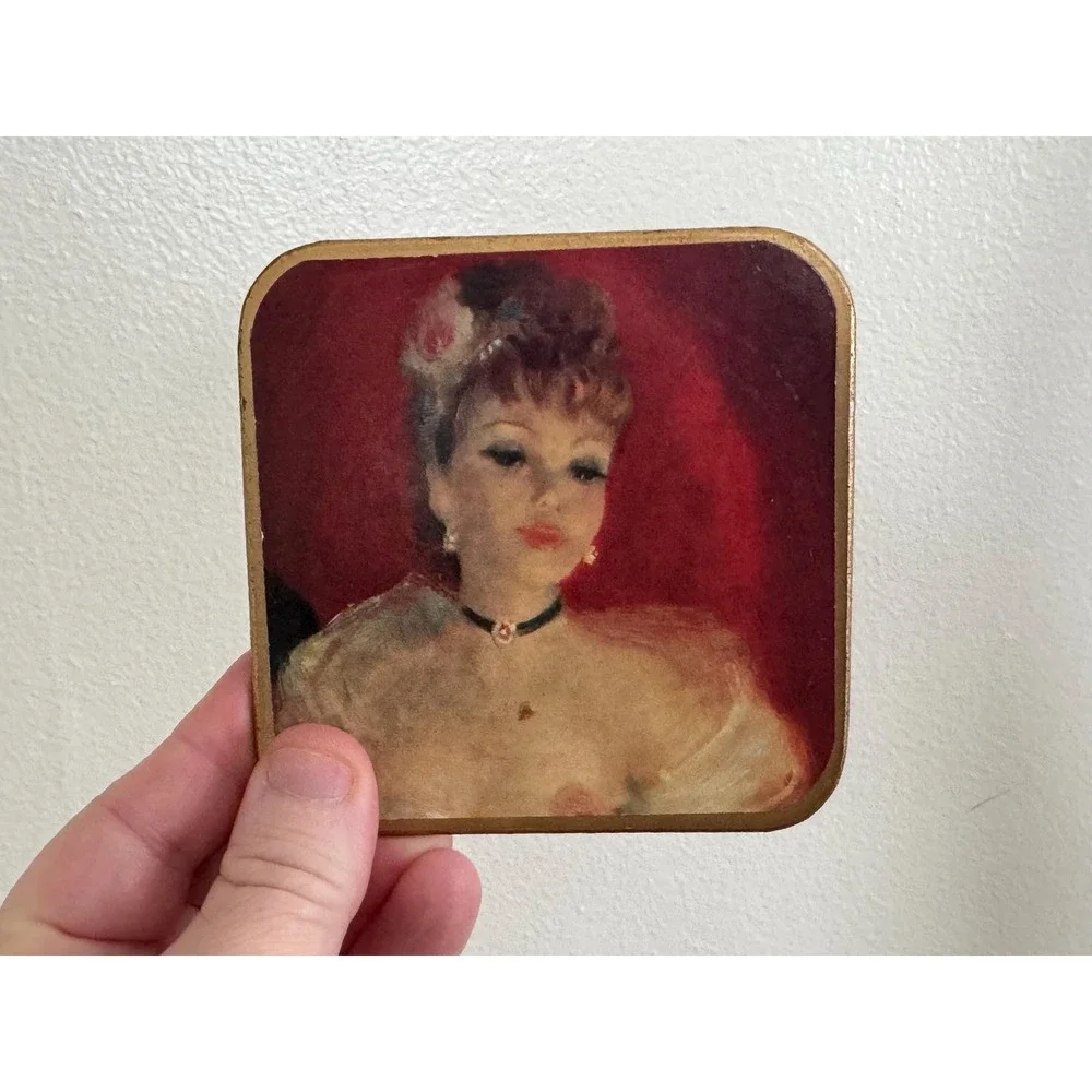 Vintage Win-El-Ware Box if Parisienne Ladies Drink Coasters, Set of 5